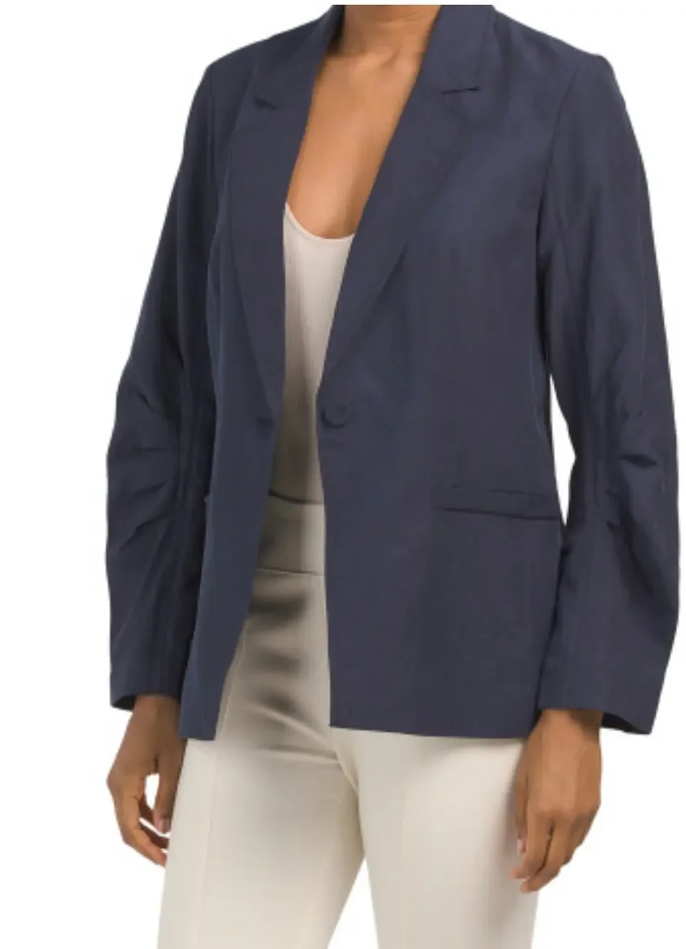 Kobi Halperin Torryn Unstructured Navy Blue Cinched Sleeve Blazer M
